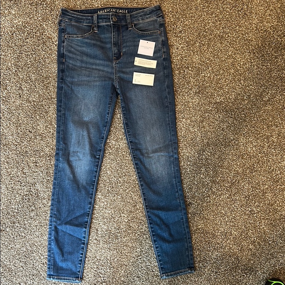 American Eagle Outfitters Women's Dark Blue Skinny Jeans